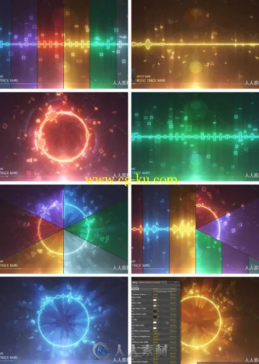 音频律动抽象色彩特效动画AE模板 Videohive Audio Spectrum Music Visualizer 1092...的图片1