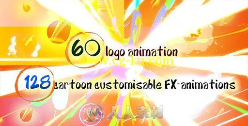 超级卡通渲染Logo演绎与特效包装动画AE模板合辑 Videohive 60 Quick Cartoon Logo ...的图片2