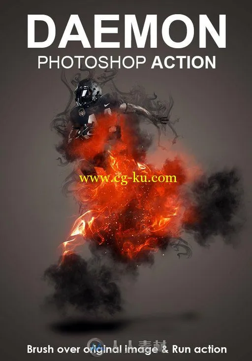 火焰守护人物肖像处理PS动作GraphicRiver - Daemon Photoshop Action的图片1