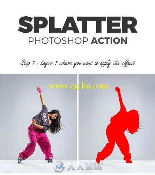 飞溅效果人物修饰PS动作GraphicRiver - Splatter Photoshop Action的图片1