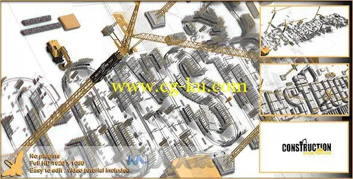 快速施工Logo演绎动画AE模板 Videohive Construction Logo 14880912的图片1