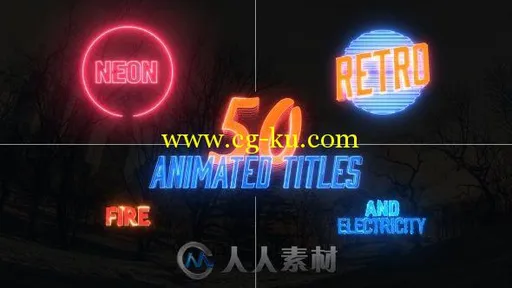 多彩霓虹灯火焰闪电Logo演绎动画AE模板 Videohive Awesome Title Pack 15390375的图片2