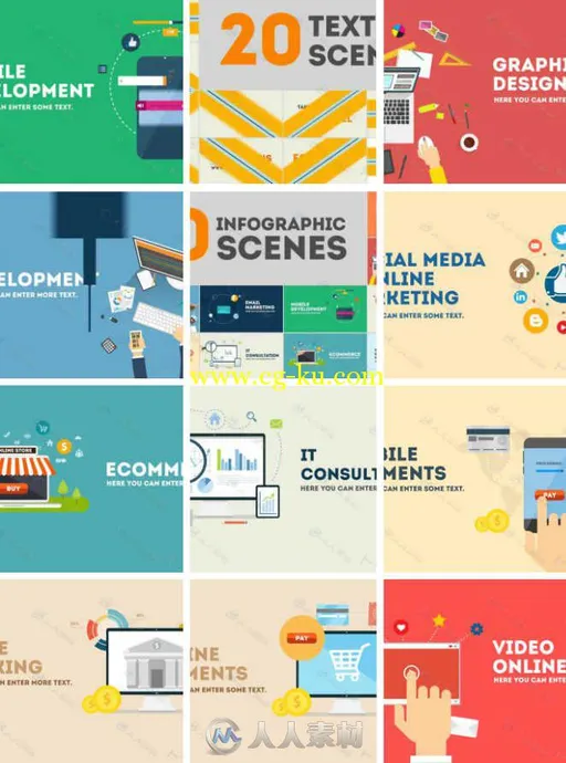 扁平化概念设计推广动画AE模板 Videohive Digital Agency Promotion Flat Design C...的图片1