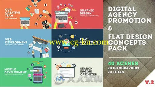 扁平化概念设计推广动画AE模板 Videohive Digital Agency Promotion Flat Design C...的图片2