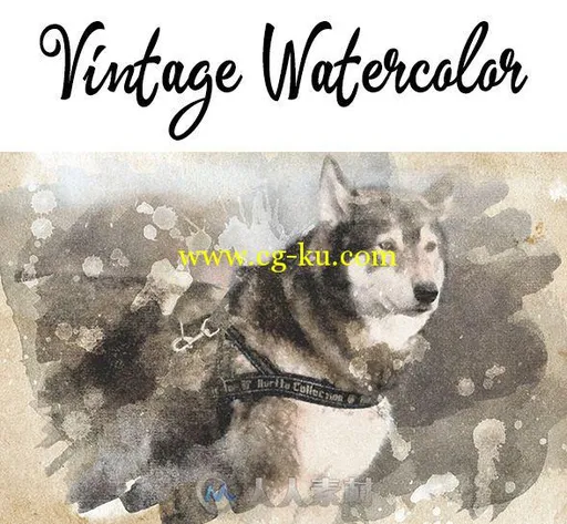 旧水彩画艺术特效PS动作GraphicRiver - Vintage Watercolor Action Vol02 11321769的图片1