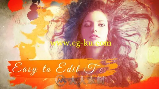 橙色墨迹时尚风格相册动画AE模板 Videohive Ink Opener 14633123的图片2