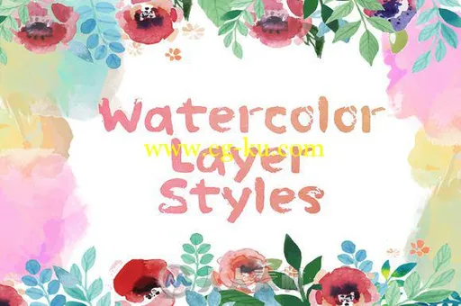 30种水彩PS图案30 Watercolor Layer Styles的图片1