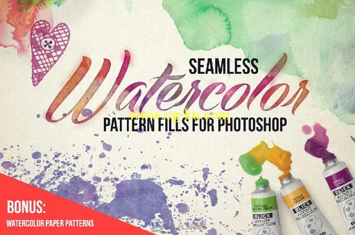 无缝水彩PS图案Seamless Watercolor Pattern Fills的图片1