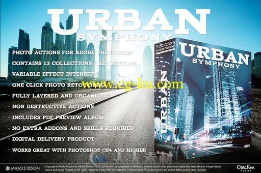 城市图片调色预设PS动作Actions for Photoshop Urban的图片1