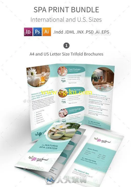 SPA宣传介绍PSD模板GraphicRiver - Spa Bifold - Halffold Brochure 11648719的图片1