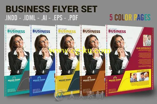 5款商业介绍PSD模板Business-Flyer-Set-5-Page-5-Colors的图片1