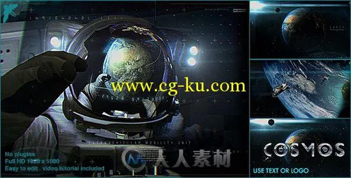 震撼宇宙地球Logo演绎动画AE模板 Videohive Earth Cosmo Logo 15846050的图片1