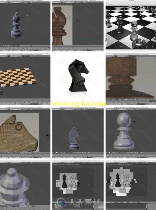 Blender棋子棋盘精细建模制作视频教程的图片1