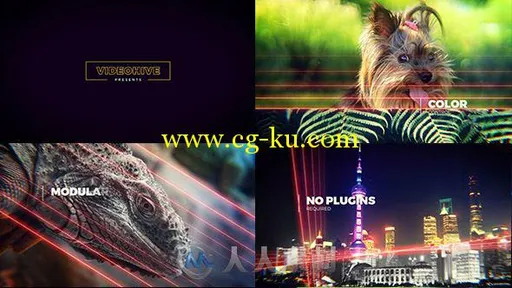 超唯美激光多彩展示动画AE模板 Videohive Lightlines Slideshow 14100480的图片2