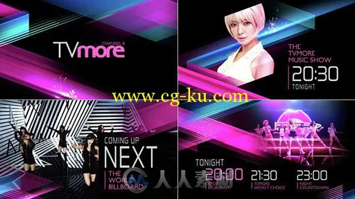 音乐节拍MV频道栏目包装AE模板 Videohive TVmore Broadcast Package 15205603的图片2