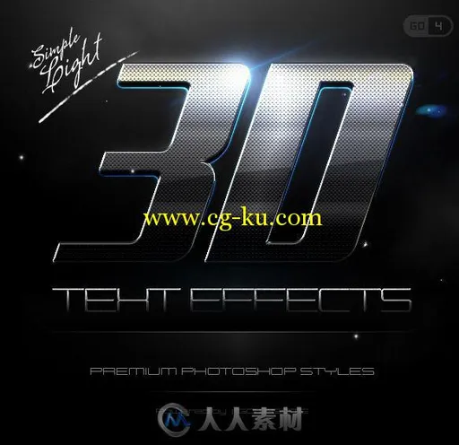 简便3D文字灯光特效PSD模板GraphicRiver Simple 3D Light Text Effects GO.4 11713275的图片1