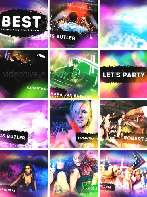 缤纷色彩派对聚会宣传动画AE模板 Videohive Colourful Party Event Disco Night Cl...的图片1