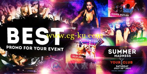 缤纷色彩派对聚会宣传动画AE模板 Videohive Colourful Party Event Disco Night Cl...的图片2