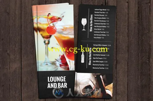 酒吧和休息室海报PSD模板CM - Bar and Lounge Drink Menu的图片1