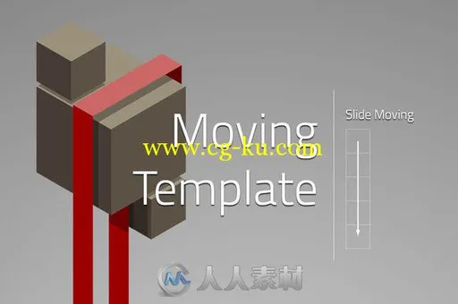 连续立体丝带PPT模板Ribbon PowerPoint Template Moving的图片1