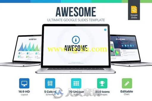 帅气风格谷歌PPT模板Awesome Google Slides Template的图片1