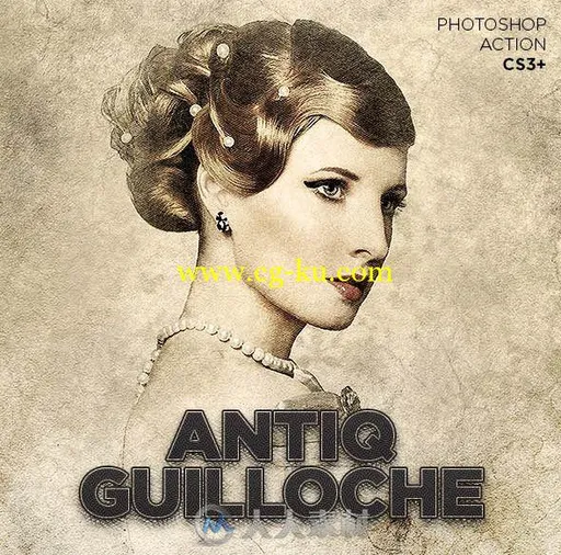 仿古印刷特效PS动作GraphicRiver - Antiq Guilloche Photoshop Action 15956802的图片1