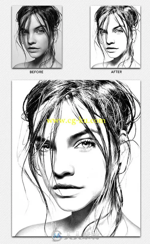 速写大师图像处理特效PS动作GraphicRiver - Sketch Master - Photoshop Action 159...的图片1