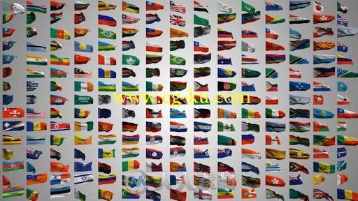 227个国家自定义旗帜飘动特效动画AE模板 Videohive Element Flags Pack 15528795的图片1