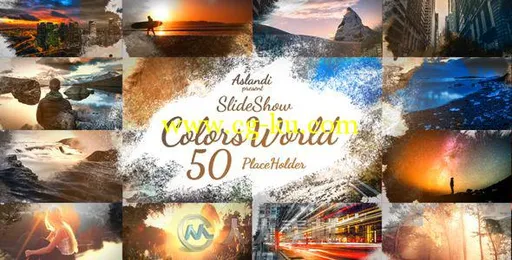 超唯美水彩墨迹相册动画AE模板 Videohive Colors World Ink Slideshow 13961755的图片1