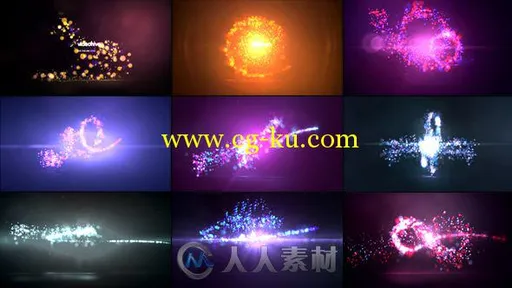 9组唯美粒子光效Logo演绎动画AE模板 Videohive Quick Particles Logo Reveal Pack ...的图片1