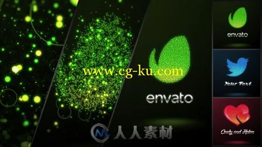 多彩光耀粒子Logo演绎动画AE模板 Videohive Glowing Dots Logo 13625463的图片1