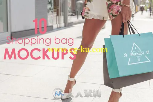 10款手提购物袋包装PSD模板10 Shopping Bag Mockups的图片1