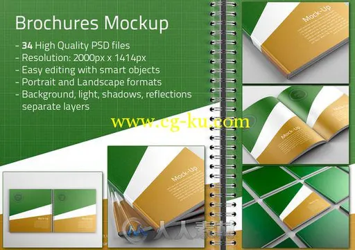 小册子PSD模板Brochure mock-ups的图片1