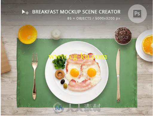 早餐场景PSD模板EM-graphicriver-14392664-breakfast-mockup-scene-creator的图片1