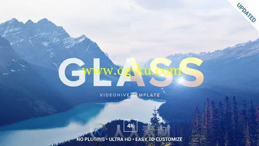 超唯美天空镜面Logo演绎动画AE模板 Videohive Glass Logo Opener 14480187的图片1