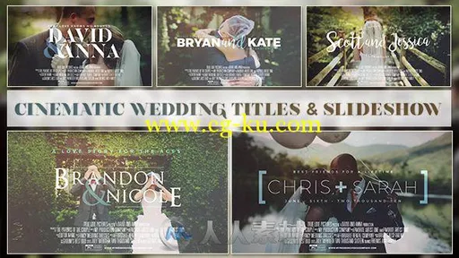 电影级婚礼图片视频展示相册动画AE模板videohive Cinematic Wedding Slideshow 157...的图片1