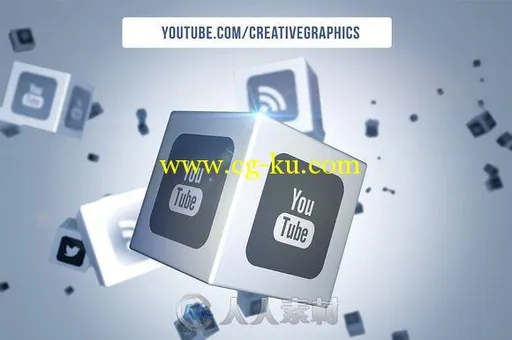 社交媒体LOGO立体3D展示PSD模板Social Media Logo on Cubes PS Mockup的图片1