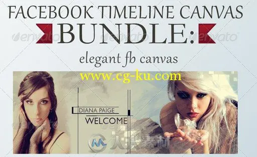 帆布风格脸部展示PSD模板Graphicriver Facebook Canvas Bundle 5149656的图片1