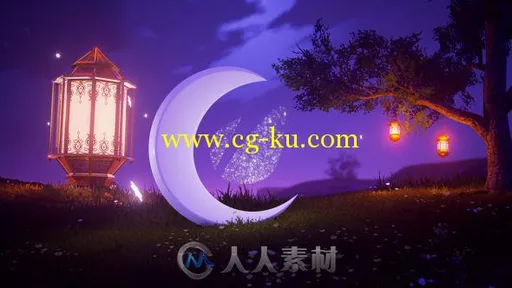 唯美梦幻漂亮的夜景月亮LOGO演绎AE模板videohive Epic Ramadan Logo 15805082的图片1