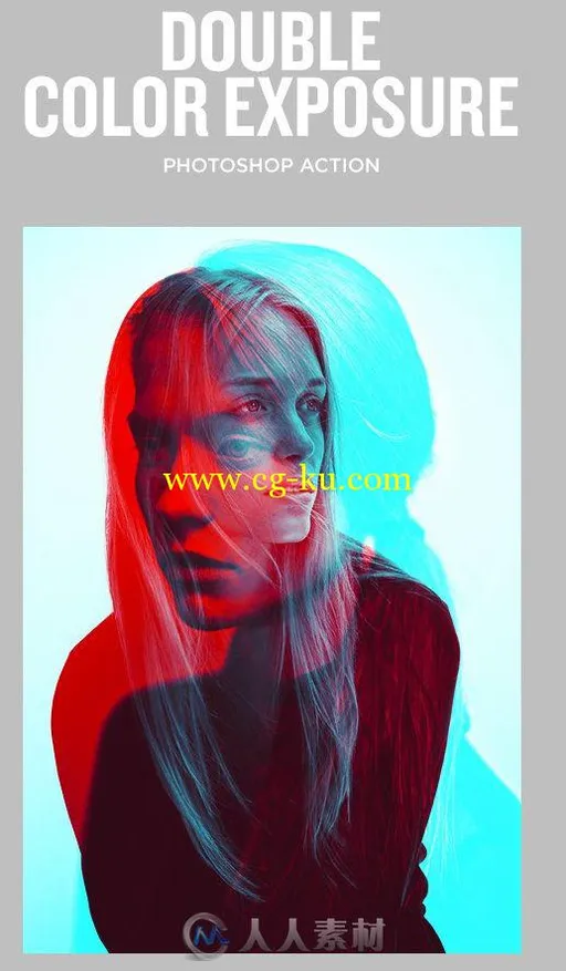 双照片三色同时曝光处理特效PS动作Graphicriver Double Color Exposure 11709694的图片1