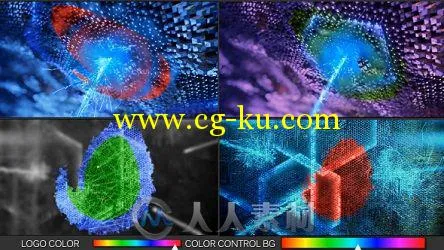 五彩的水晶蜂巢能量水晶冲击动画LOGO演绎AE模板videohive Energy Logo Reveal 1564...的图片1