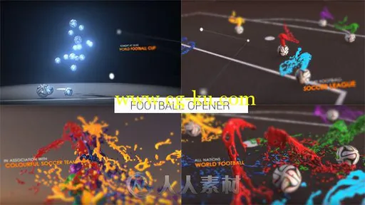 创意设计多彩的足球比赛片头电视栏目AE模板Colourful Football Opener 7884676的图片1