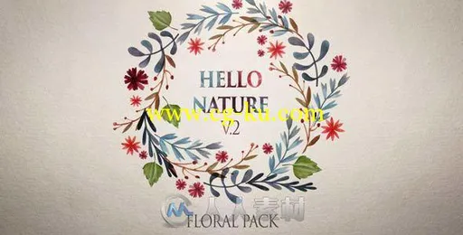 唯美彩色水墨植物生长动画水墨色彩AE模板Hello Nature — Floral Pack v2的图片1