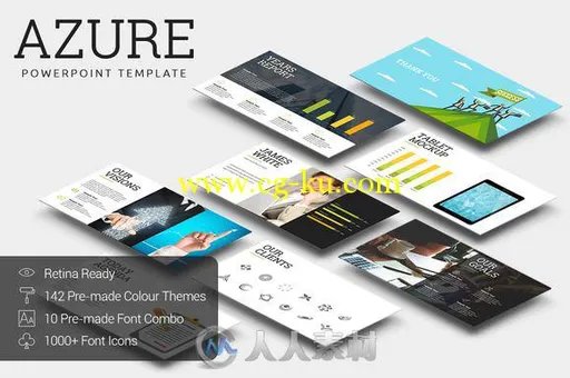 蔚蓝天空ppt模板CM - Azure - PowerPoint Template 686297的图片1