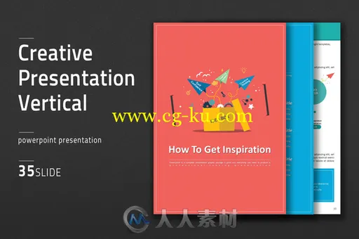 个人创意展示PPT模板CM - Creative Presentation Vertical Creative Presentation的图片1