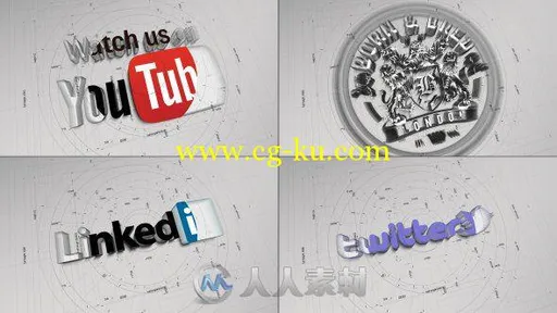 绘画工程建筑蓝图文字标题LOGO演绎AE模板Radial BluePrint LogoReveal的图片1