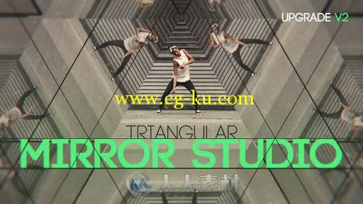 创意设计三角形画面镜头视频图片相册动画AE模板Triangular Mirror Studio的图片1