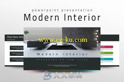 现代化室内展示风格PPT模板Modern-Interior-PPT-Template的图片1