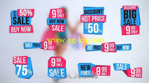 10个商品服务促销销售折扣标签文字字幕标题动画AE模板10 Sales Label的图片1