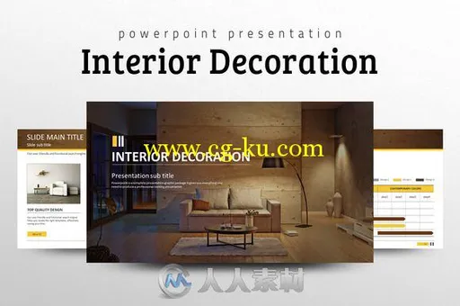 室内装饰展示PPT模板Interior-Decoration-PPT的图片1